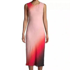 DONNA KARAN pink Ombré Midi Dress size 10